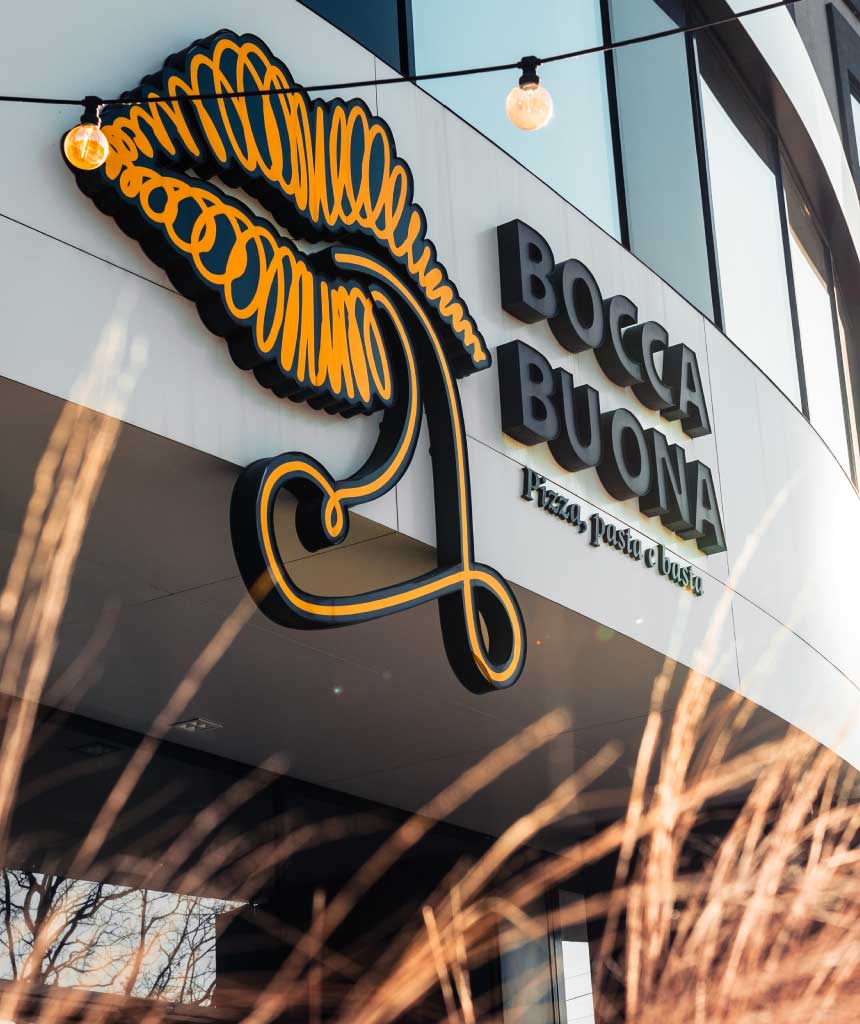 Svetelne pismena - Bocca Buona logo - LightBox